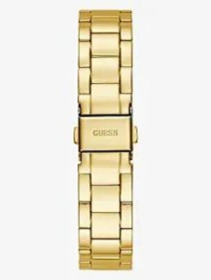 Product: GW0307L2 Dial Finish: Sunray Case Material: Stainless Steel Band Color: Gold Tone Buckle/Clasp: Pilot Buckle Case Color: Gold Tone Case Size: 36mm Dial Color: Black Watch Movement: Day/Date