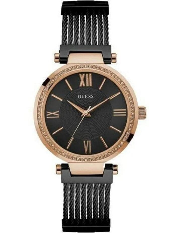 MONTRE GUESS Soho Black W0638L5 د.م.3,800.00 د.م.1,500.00 Marque: GUESS Modèle: Soho Black Boîtier: Diamètre : 36 mm Epaisseur : 9 mm Acier inoxydable Doré rose Cadran: Noir Bracelet: Largeur : 18 mm Acier Inoxydable Nero Etanchéité: 30 m (3 ATM) Verre: Minéral Type de boucle: Boucle déployante Pierre: Oxyde de Zirconium