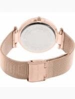 Marque: Michael Kors Modèle: Darci Boîtier: Diamètre : 39 mm Epaisseur : 8 mm Acier inoxydable Bronze Cadran: Verre : Minéral Bronze Bracelet: Acier inoxydable Bronze Etanchéité: 50 m (5 ATM) Type de boucle: Boucle déployante