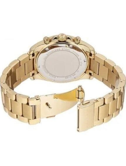 Marque: Michael Kors Modèle:RITZ BLAIR Boîtier: Diamètre : 38 mm Epaisseur : 8 mm Acier inoxydable Bronze Cadran: Verre : Minéral Bronze Bracelet: Acier inoxydable Bronze Etanchéité: 50 m (5 ATM) Type de boucle: Boucle déployant